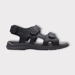 Clarks Mens Walkford Walk Sandals. Black Leather. 261 71795